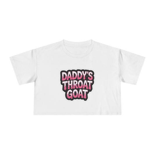 Crop Tee — "Daddy's Throat Goat" Graphic - inkprint