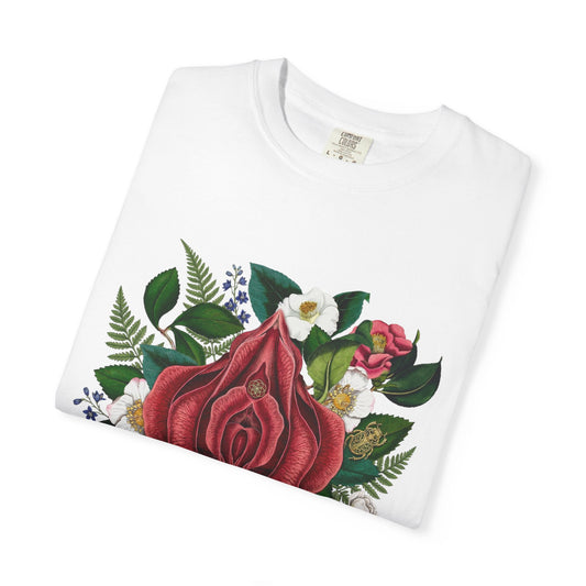 Floral Vaginea Tee — Botanical Rose Graphic T-Shirt - inkprint
