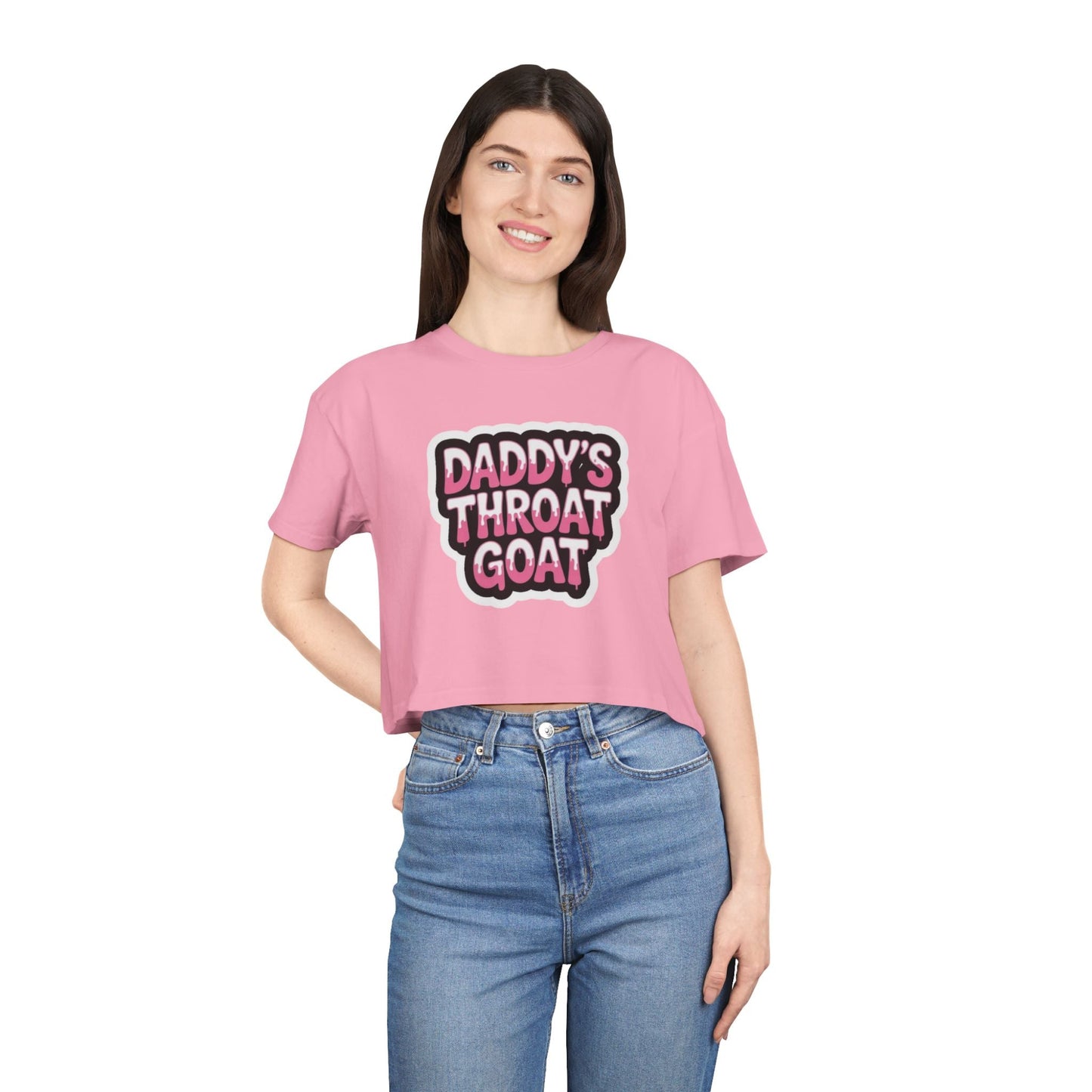 Crop Tee — "Daddy's Throat Goat" Graphic - inkprint