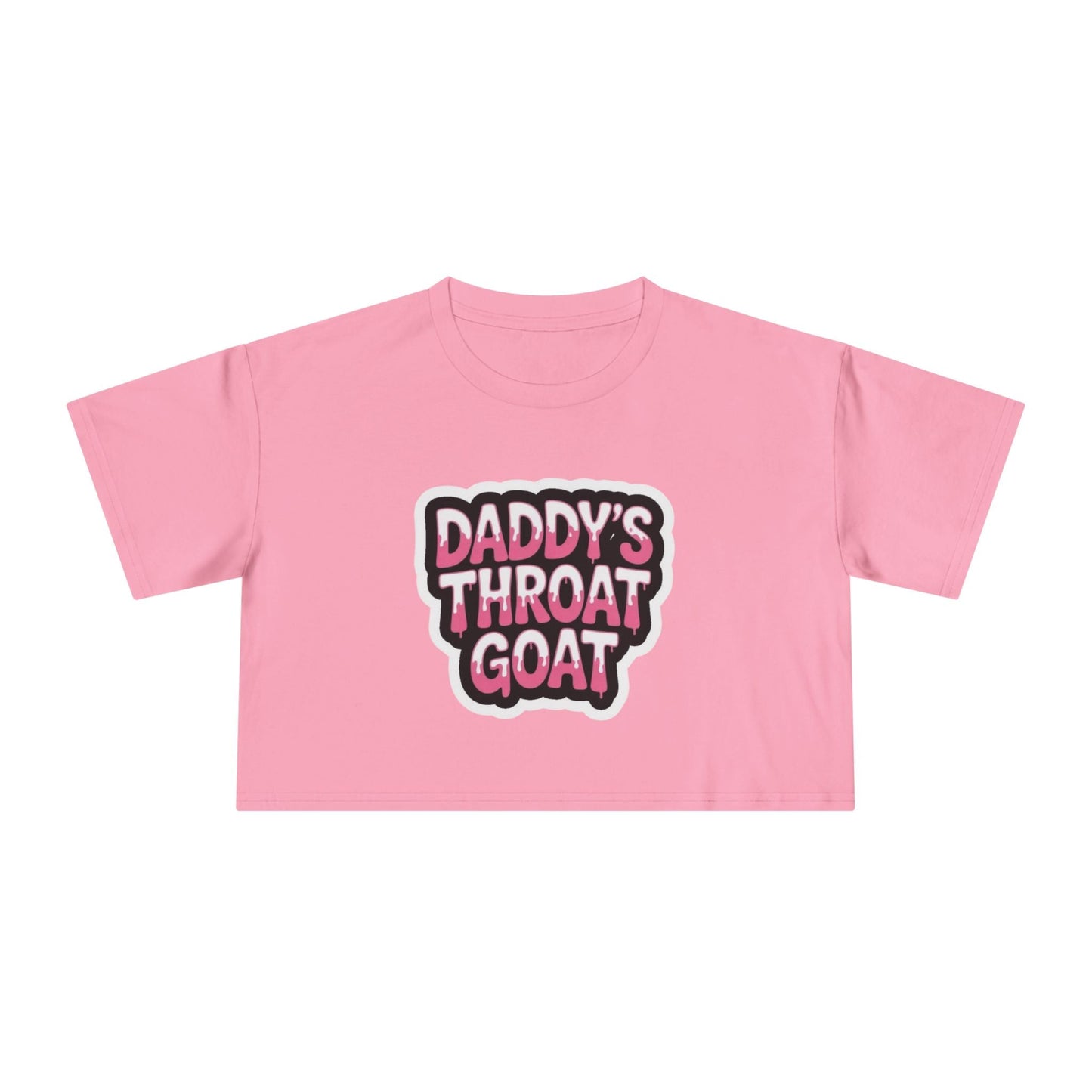 Crop Tee — "Daddy's Throat Goat" Graphic - inkprint