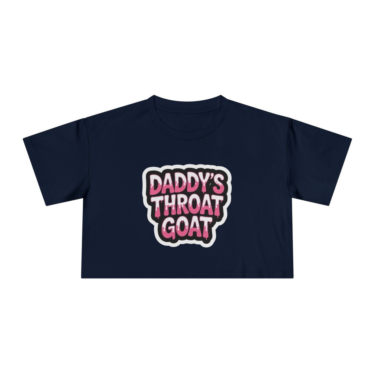 Crop Tee — "Daddy's Throat Goat" Graphic - inkprint