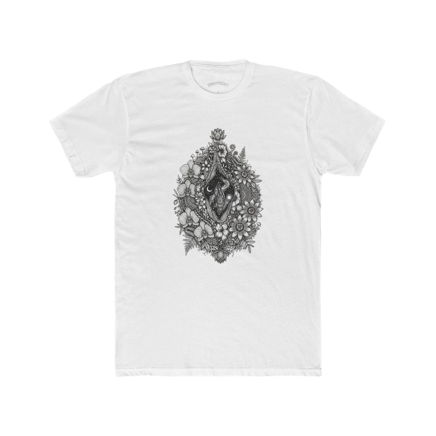 Floral Sacred Heart Tee — Botanical Anatomical Art T-Shirt - inkprint