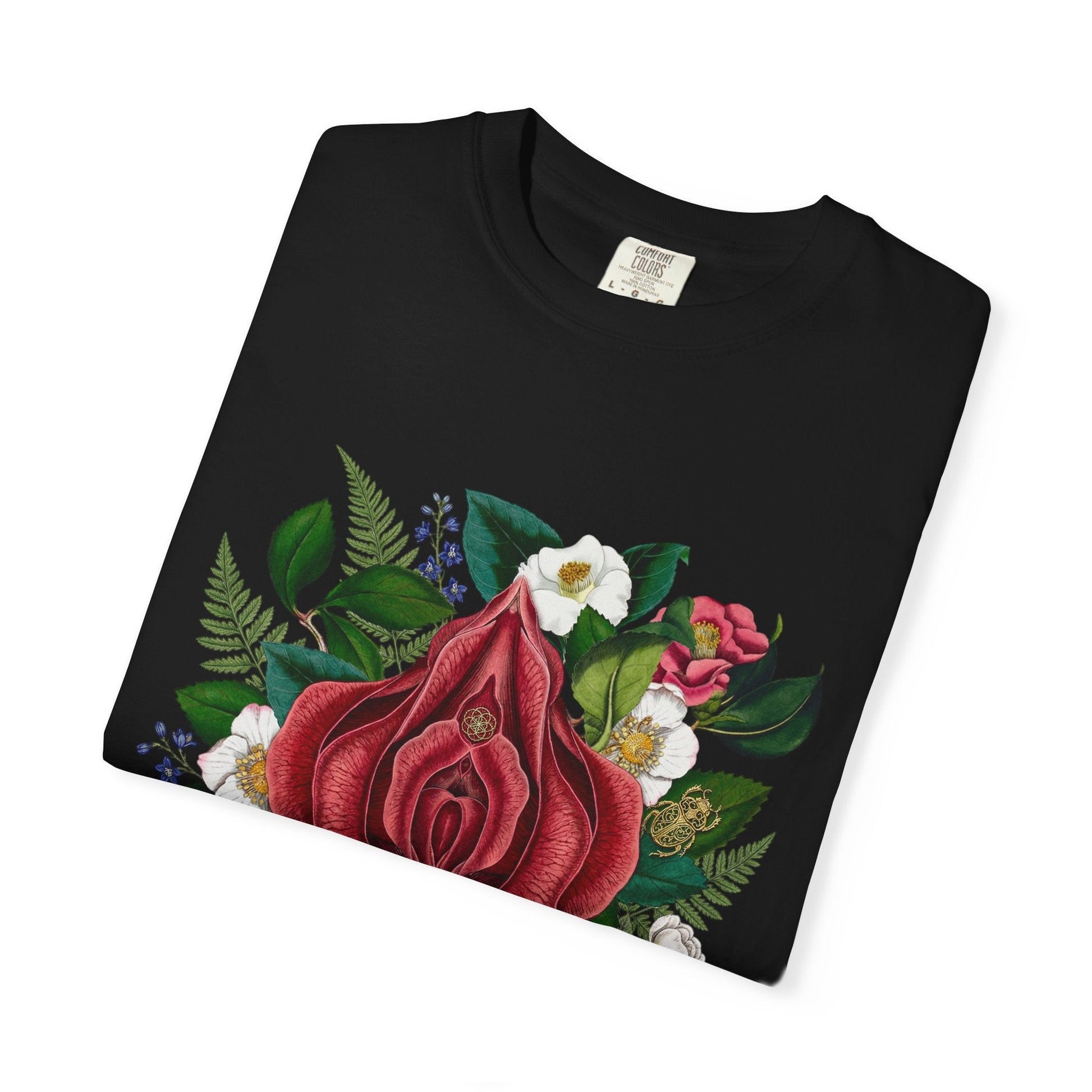 Floral Vaginea Tee — Botanical Rose Graphic T-Shirt - inkprint