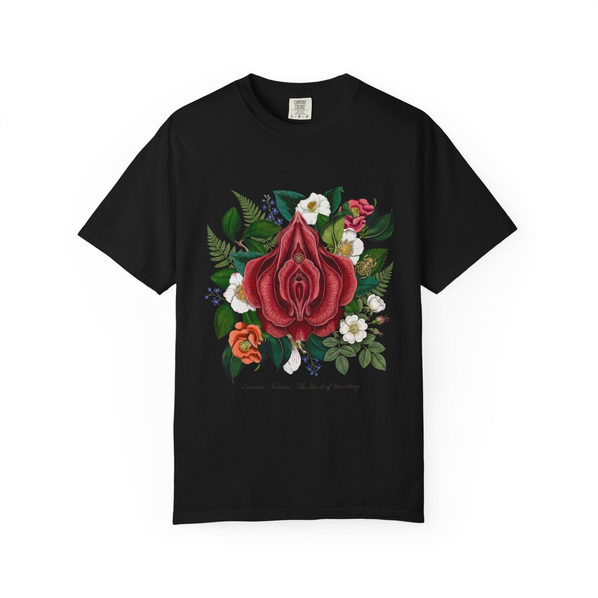 Floral Vaginea Tee — Botanical Rose Graphic T-Shirt - inkprint
