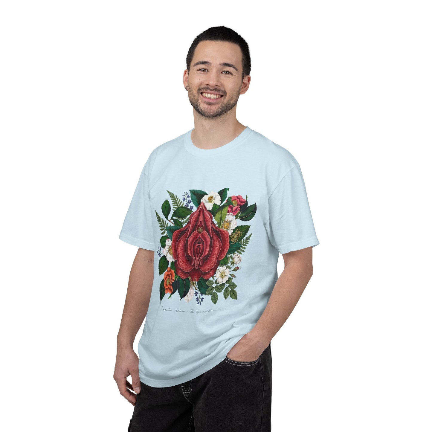 Floral Vaginea Tee — Botanical Rose Graphic T-Shirt - inkprint