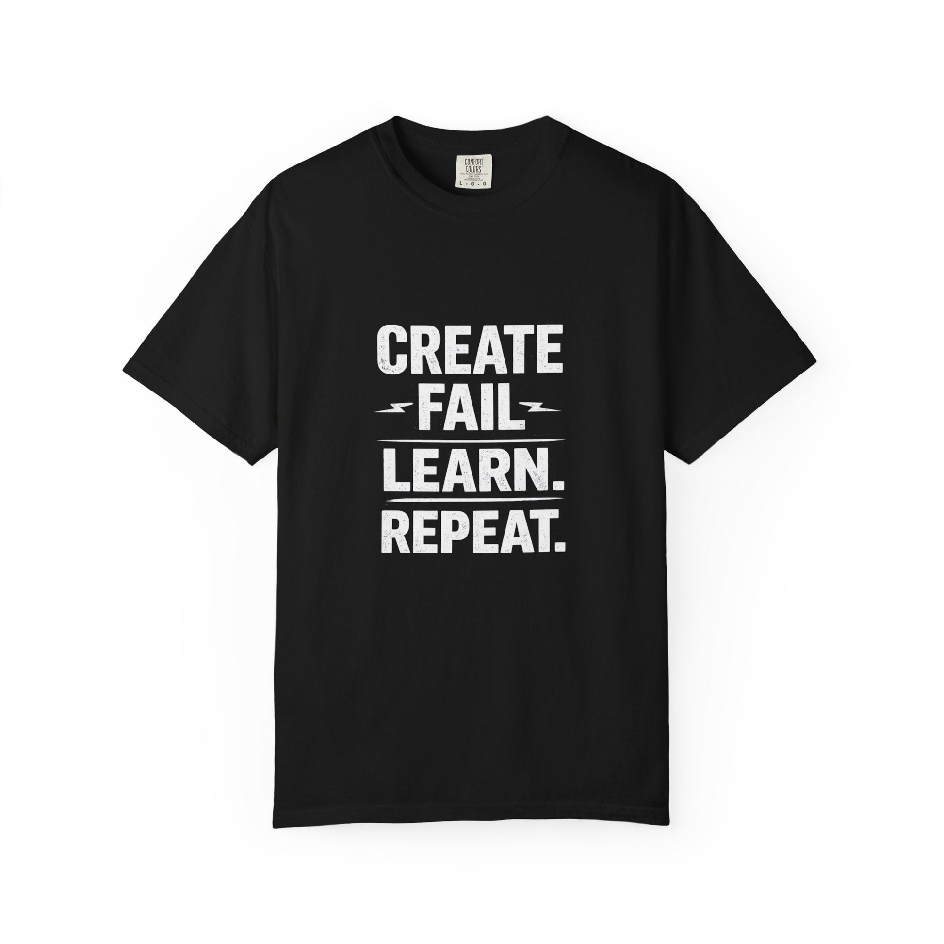 Garment - Dyed T-Shirt — Subtle Text Graphic Tee - inkprint