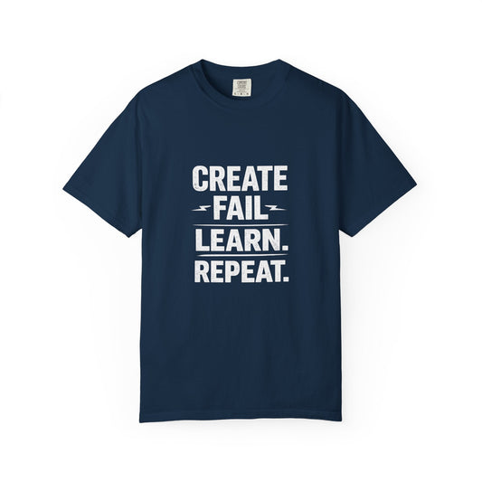 Garment - Dyed T-Shirt — Subtle Text Graphic Tee - inkprint