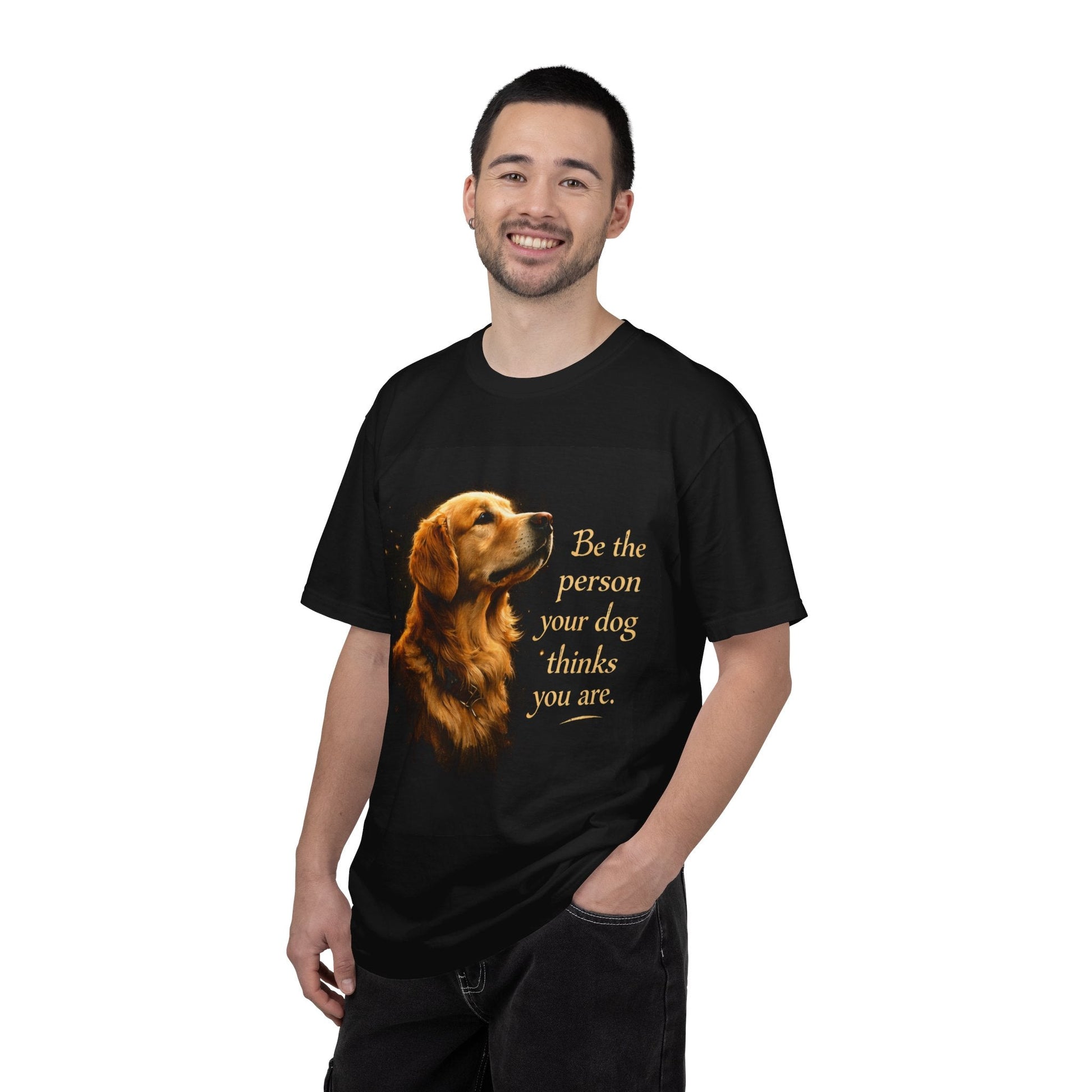 Golden Retriever T‑Shirt - "Be the person your dog thinks you are" Inspirational Dog Lover Tee - inkprint