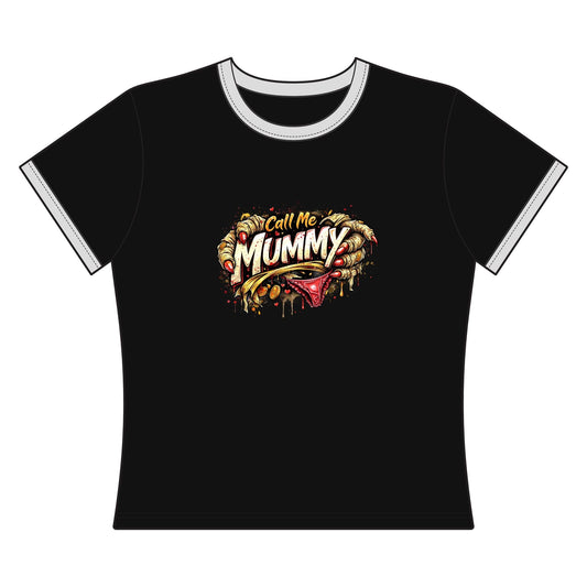 Mummy Graphic Ringer Tee – "Call Me Mummy" Halloween Shirt - inkprint
