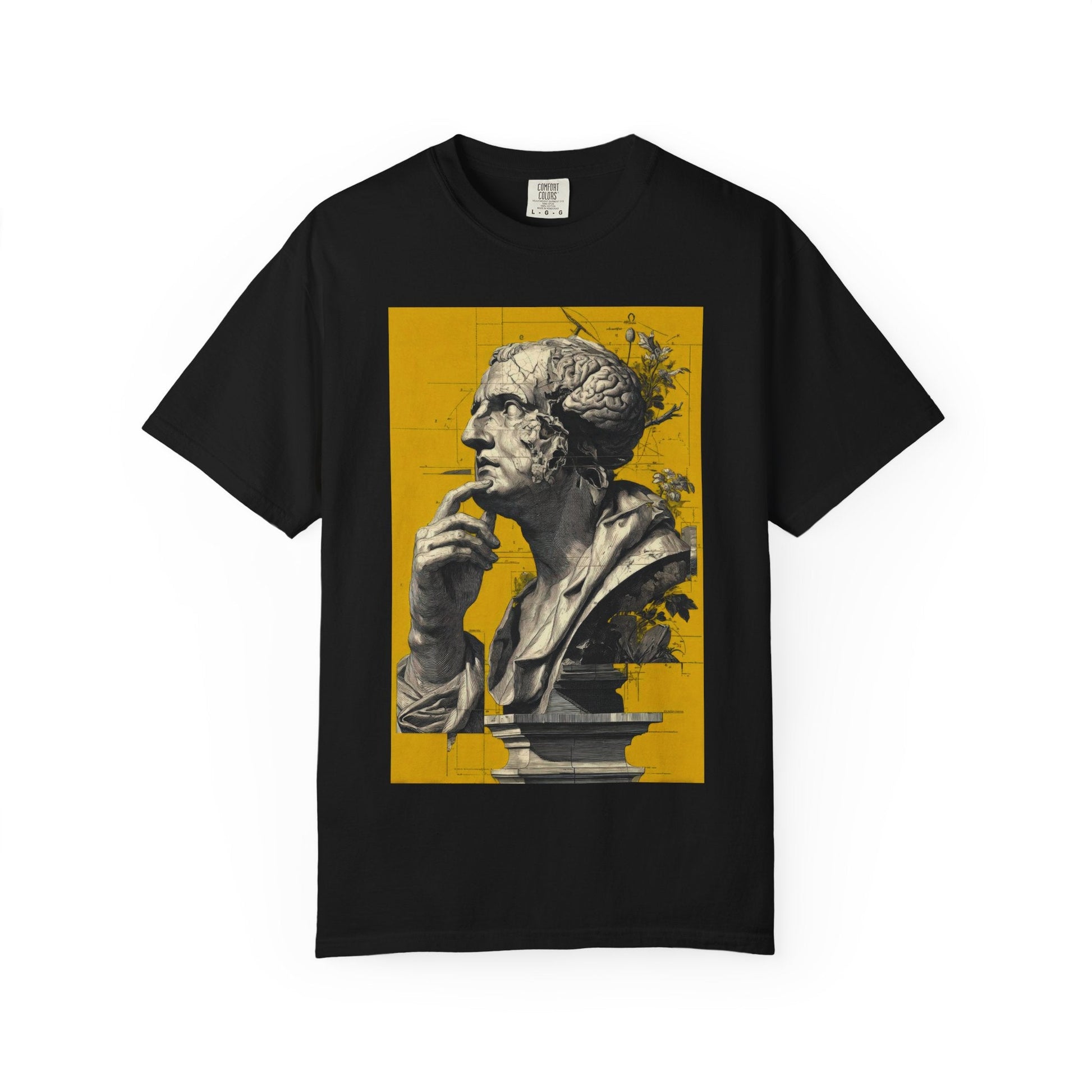 Philosopher Bust Graphic T-Shirt — Vintage Statue Art Tee - inkprint