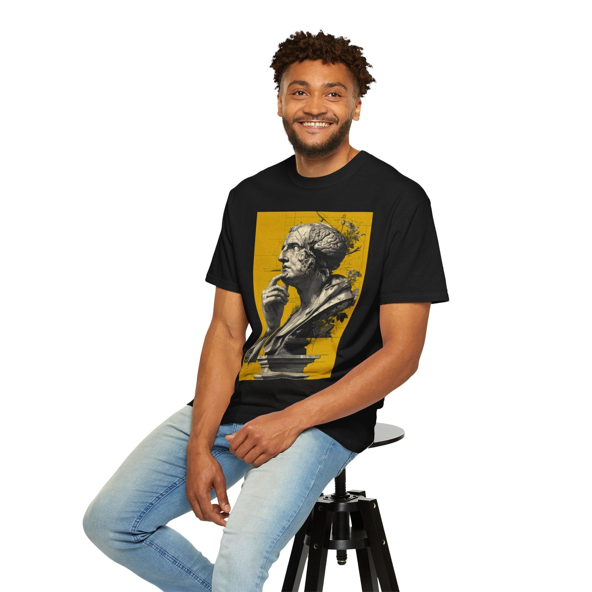 Philosopher Bust Graphic T-Shirt — Vintage Statue Art Tee - inkprint
