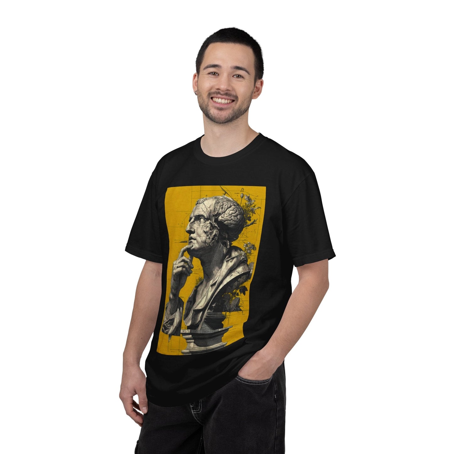 Philosopher Bust Graphic T-Shirt — Vintage Statue Art Tee - inkprint
