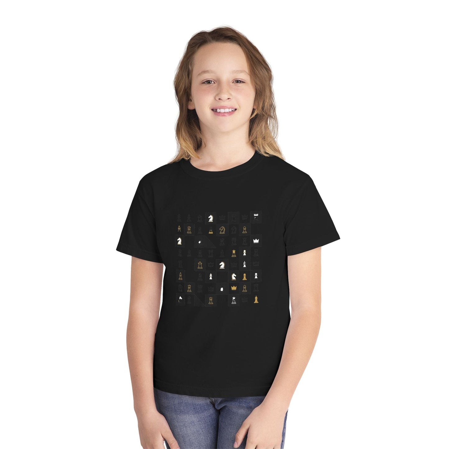 Youth Tee — Retro Chess Moves Graphic Kids T‑Shirt - inkprint